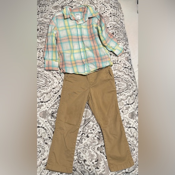 Carter's Other - Easter Casual Dress outfit Toddler Boys 3T Long sleeve button up shirt & khakis